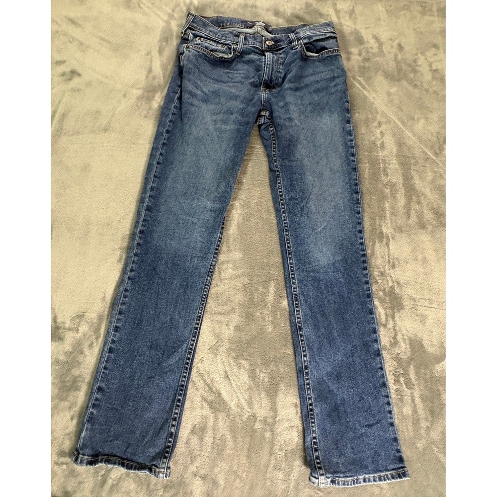 Hollister Mens Epic Flex Slim Straight Jeans 32x32 Medium Wash Blue Stretch
